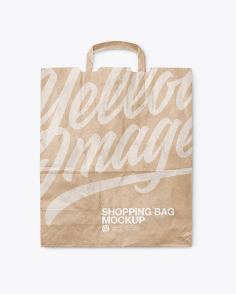 Kraft Shopping Bag Mockup In Bag Sack Mockups On Yellow Images Object Mockups