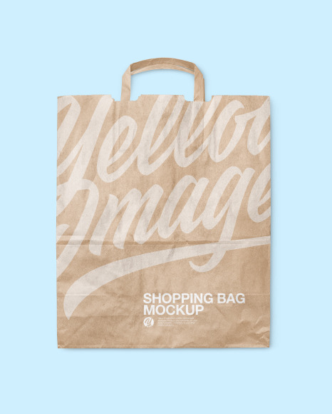 Kraft Shopping Bag Mockup In Bag Sack Mockups On Yellow Images Object Mockups