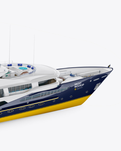 Download Yacht Mockup Back Half Side View In Vehicle Mockups On Yellow Images Object Mockups PSD Mockup Templates