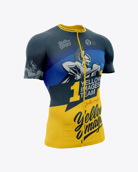 Men S Cycling Jersey Mockup In Apparel Mockups On Yellow Images Object Mockups