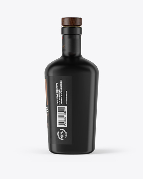 Black Glass Bottle Mockup PSD #4