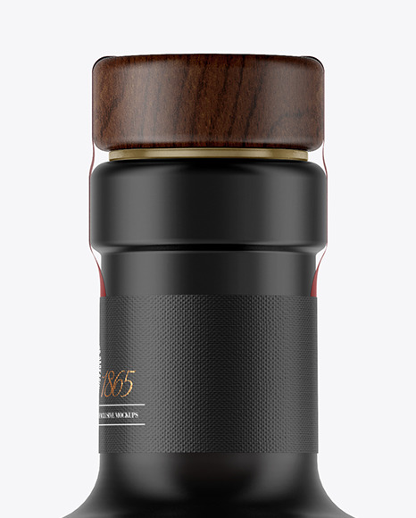 Black Glass Bottle Mockup PSD #6