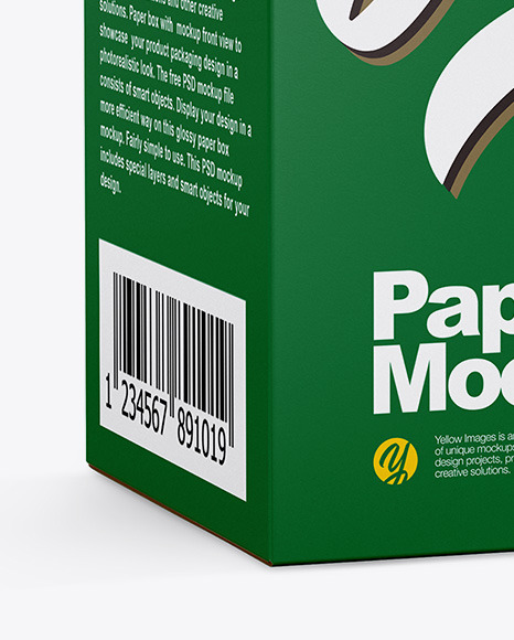 Glossy Paper Box Mockup