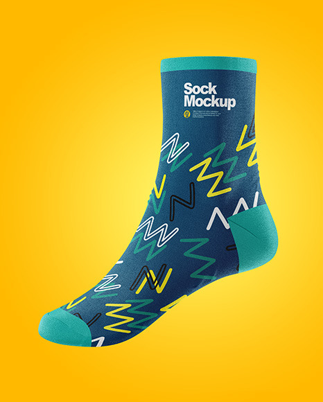 Sock Mockup In Apparel Mockups On Yellow Images Object Mockups