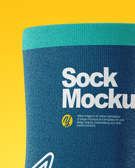 Sock Mockup In Apparel Mockups On Yellow Images Object Mockups