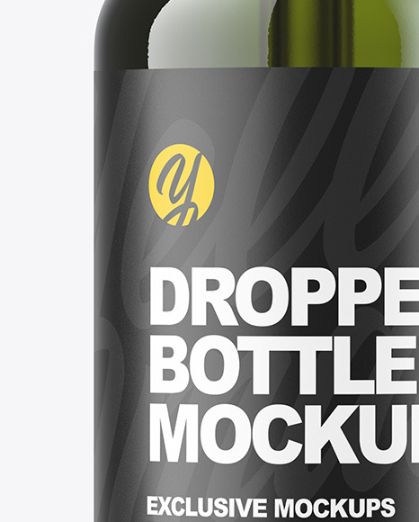 Green Dropper Bottle Mockup PSD #1
