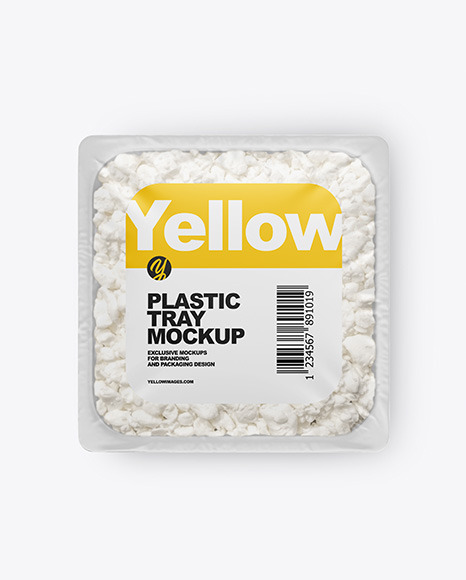 Download Plastic Tray With Cottage Cheese Mockup In Tray Platter Mockups On Yellow Images Object Mockups PSD Mockup Templates