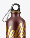 Matte Aluminum Sport Water Bottle with Carabiner Mockup