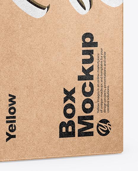 Download Kraft Box Mockup In Box Mockups On Yellow Images Object Mockups