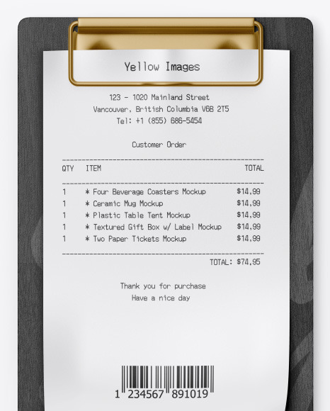 Download Wooden Clipboard W Receipt Mockup In Stationery Mockups On Yellow Images Object Mockups PSD Mockup Templates