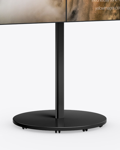 Portable Video Wall Mockup   Half Side View PSD #2