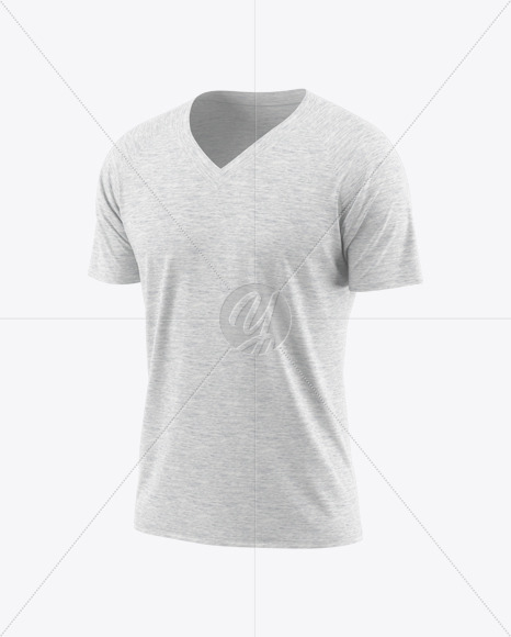 Download Melange Men's Raglan V-Neck T-Shirt Mockup in Apparel ...