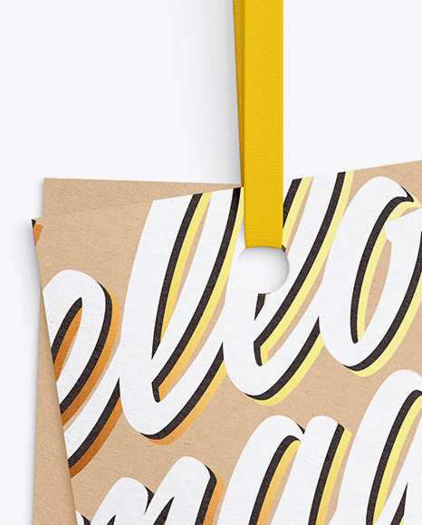 Two Kraft Labels Mockup PSD #2