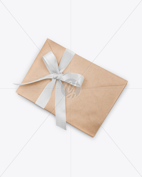 Download Envelope With Ribbon Mockup Half Side View In Stationery Mockups On Yellow Images Object Mockups PSD Mockup Templates