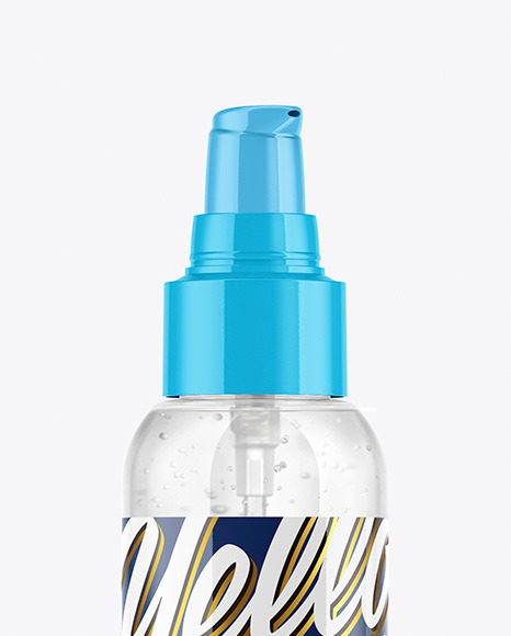 Clear Cosmetic Bottle with Gel Mockup