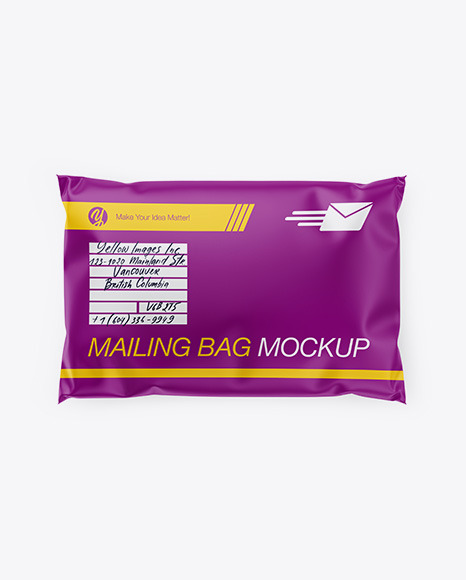 Download Matte Mailing Bag Mockup Top View In Bag Sack Mockups On Yellow Images Object Mockups Yellowimages Mockups