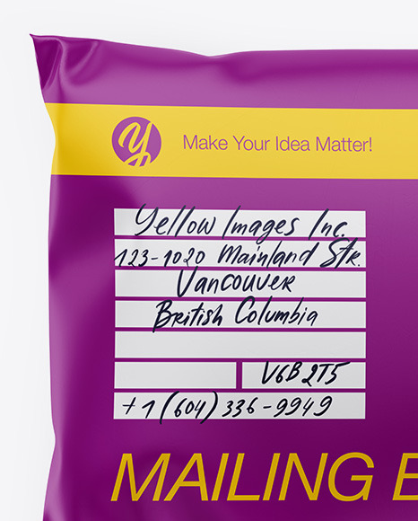 Download Matte Mailing Bag Mockup Top View In Bag Sack Mockups On Yellow Images Object Mockups