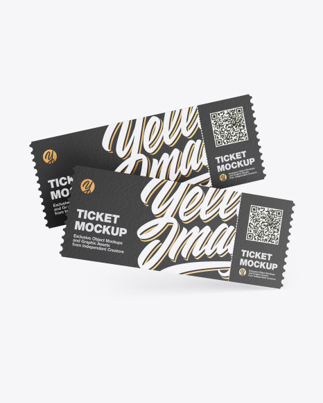 Download Two Textured Tickets Mockup In Stationery Mockups On Yellow Images Object Mockups Yellowimages Mockups