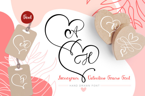 Monogram Heart Flourish Font