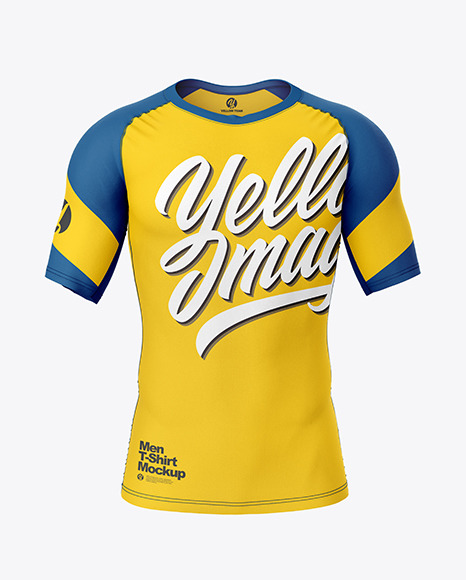 Download Compression T-Shirt Mockup - Front View in Apparel Mockups on Yellow Images Object Mockups