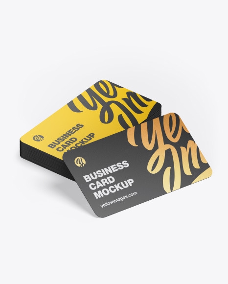 Stack Of Business Cards Mockup In Stationery Mockups On Yellow Images Object Mockups