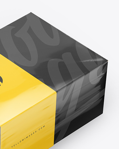 Download Paper Box Mockup In Box Mockups On Yellow Images Object Mockups PSD Mockup Templates