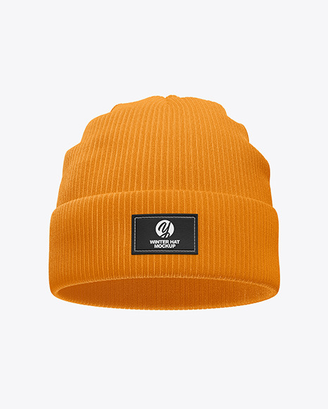 Winter Hat Mockup In Apparel Mockups On Yellow Images Object Mockups