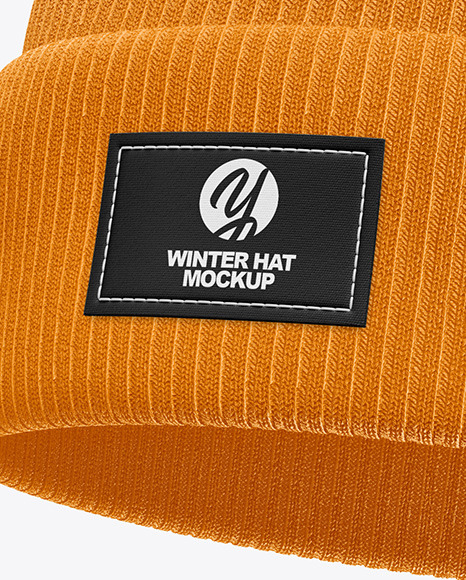 Download Winter Hat Mockup in Apparel Mockups on Yellow Images ...