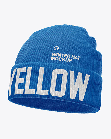 Download Winter Hat Mockup in Apparel Mockups on Yellow Images ...