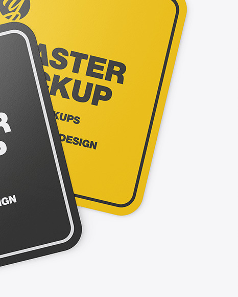 Paper Beverage Coasters Mockup PSD #4