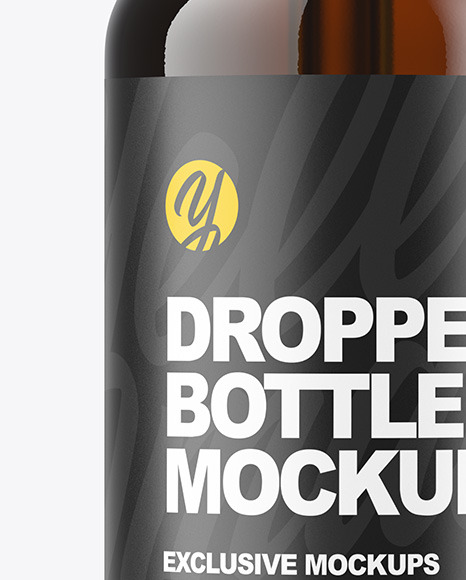 Dark Amber Dropper Bottle Mockup In Bottle Mockups On Yellow Images Object Mockups