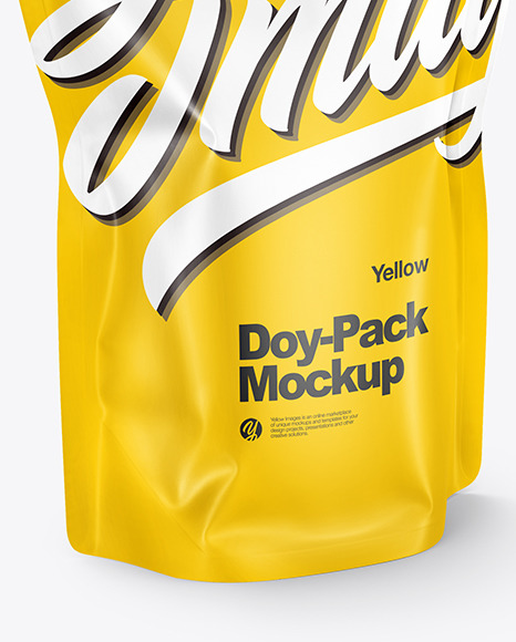 Download Matte Doy Pack Mockup In Pouch Mockups On Yellow Images Object Mockups PSD Mockup Templates