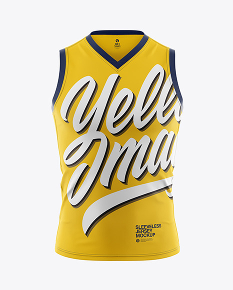 Download Sleeveless Jersey Mockup in Apparel Mockups on Yellow Images Object Mockups