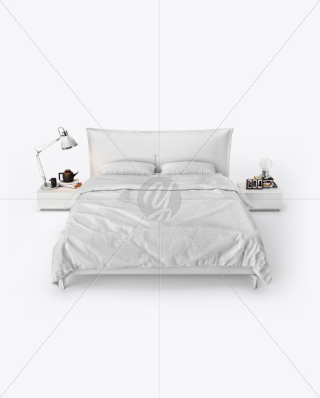 Download Double Bed Mockup In Object Mockups On Yellow Images Object Mockups PSD Mockup Templates