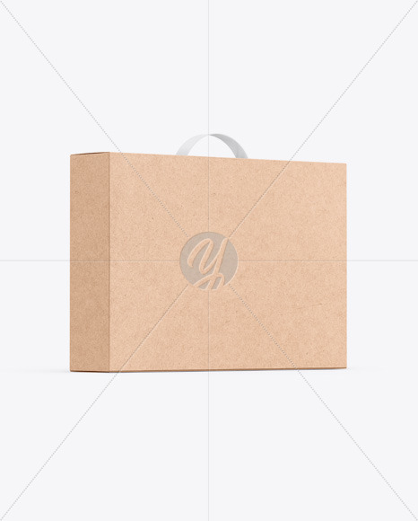 Download Kraft Box With Handle Mockup in Box Mockups on Yellow Images Object Mockups