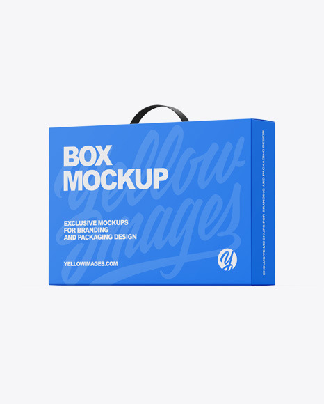 Paper Box With Handle Mockup In Box Mockups On Yellow Images Object Mockups