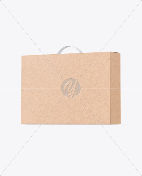 Download Kraft Box With Handle Mockup in Box Mockups on Yellow ...