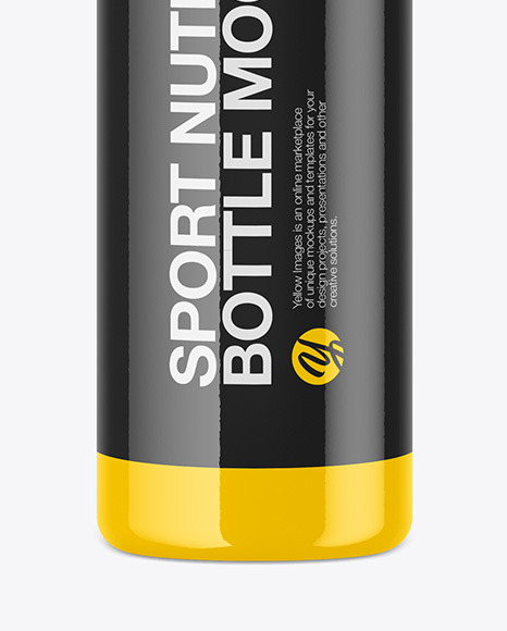 Download Glossy Sport Nutrition Bottle Mockup In Bottle Mockups On Yellow Images Object Mockups PSD Mockup Templates