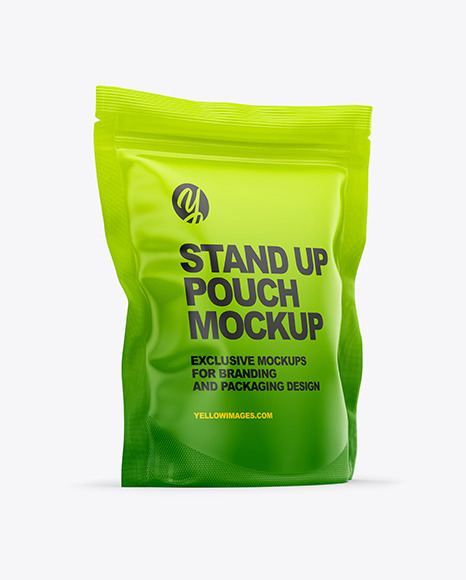 Download Matte Stand Up Pouch Bag Mockup In Pouch Mockups On Yellow Images Object Mockups Yellowimages Mockups