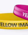 Two Glossy Silicone Wristbands Mockup