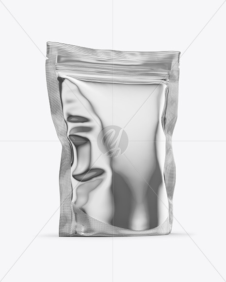 Download Metallic Stand Up Pouch Bag Mockup In Pouch Mockups On Yellow Images Object Mockups