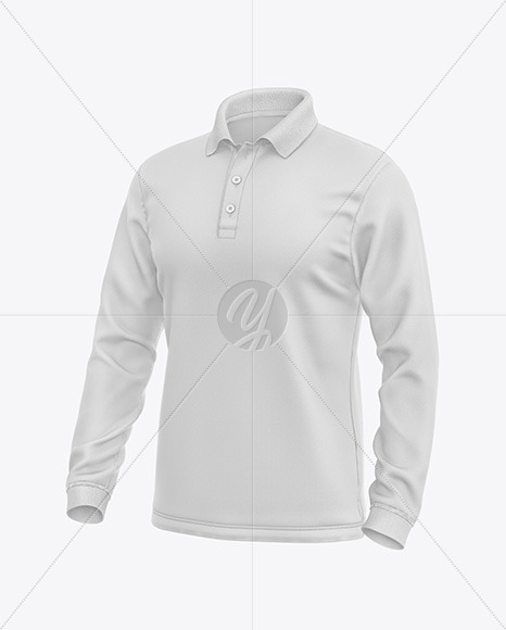 Download Men's Long Sleeve Polo Shirt Mockup in Apparel Mockups on ...