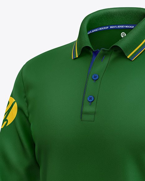 Men S Long Sleeve Polo Shirt Mockup In Apparel Mockups On Yellow Images Object Mockups