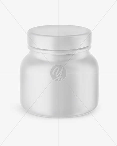 Matte Cosmetic Jar Mockup – High Angle Shot PSD #1