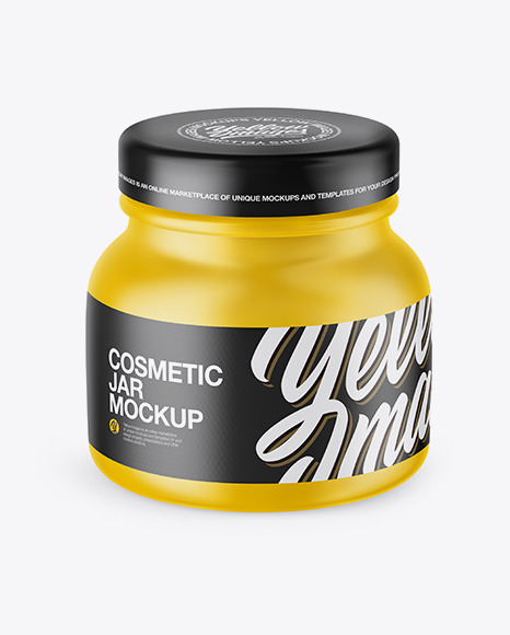 Matte Cosmetic Jar Mockup – High Angle Shot PSD #2