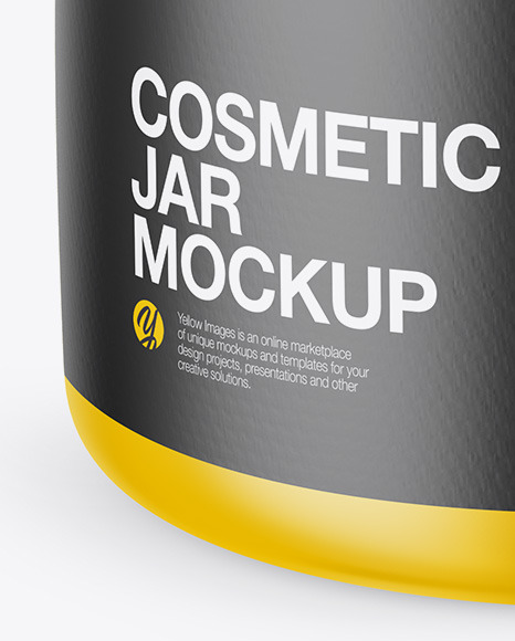 Matte Cosmetic Jar Mockup – High Angle Shot PSD #4