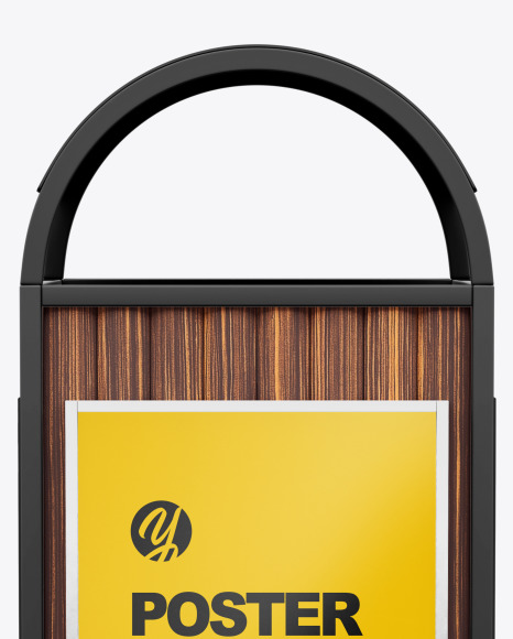 Marketing Rubbish Bin with Poster   Front View PSD #1