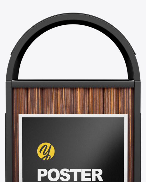 Marketing Rubbish Bin with Poster   Front View PSD #6