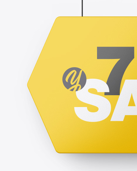 Glossy Discount Sign Mockup