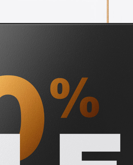 Glossy Discount Sign Mockup